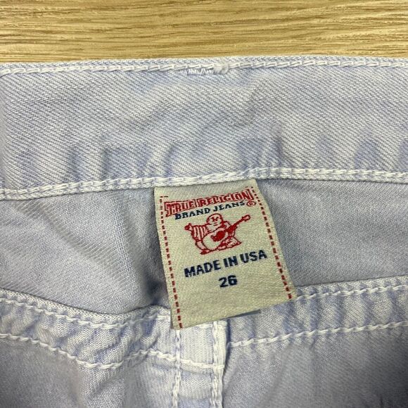 True Religion Jeans Womens 26 Blue Cameron Distressed Straight - Picture 4 of 12